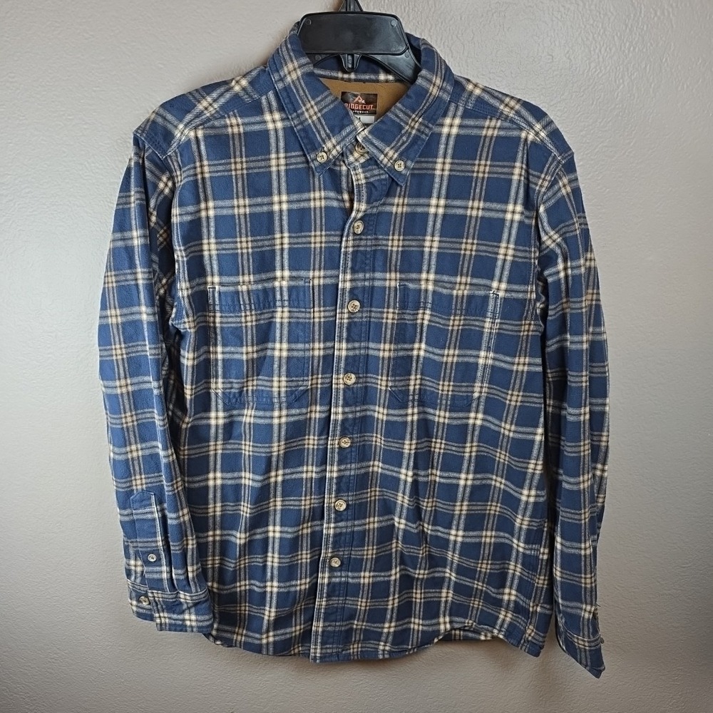 Ridgecut Shirts Mens‎ Medium Flannel Button Up Tough Wear Long Sleeves LOT OF 2